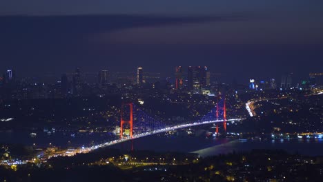 Bosphorus-traffic,-Istanbul-city-Turkey,-timelapse.